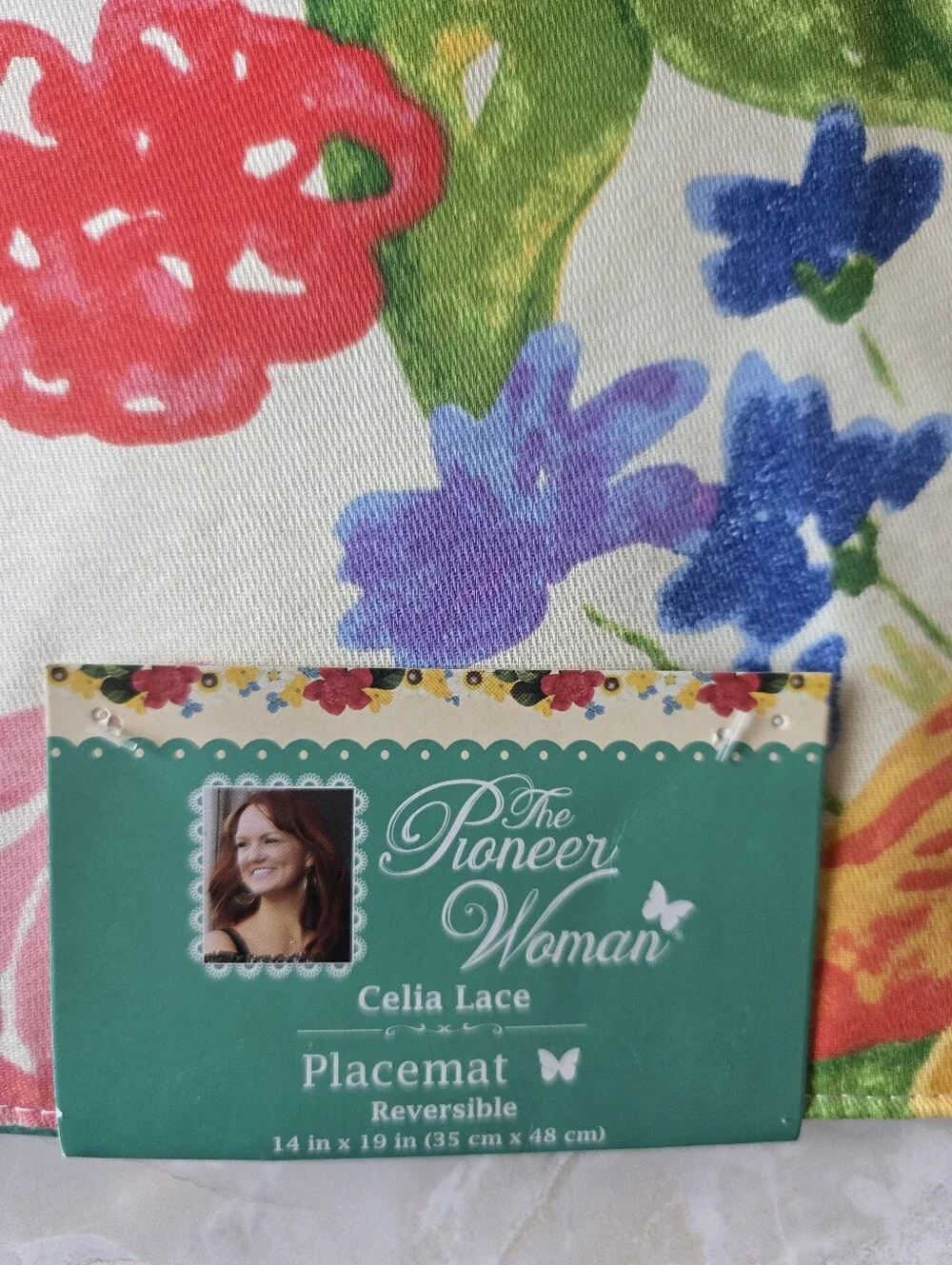 Pioneer Woman Celia Lace Reversible Placemats Set of 4 Floral Cottagecore NWT